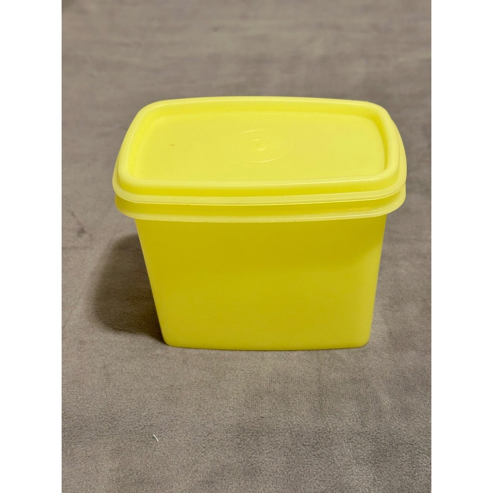 Vintage Tupperware Yellow Rectangular Storage Container Retro Kitchen